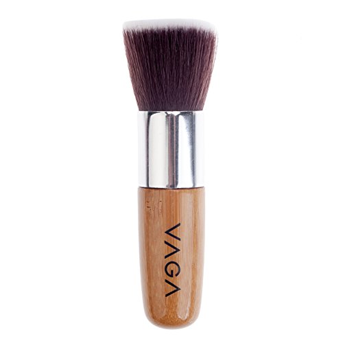 Professional Make Up Blush Brush With Brown Wooden Handle And Synthetic Bristles For Makeup Cosmetics, Rouge/Blushers, Concealers And Powders Application By VAGA