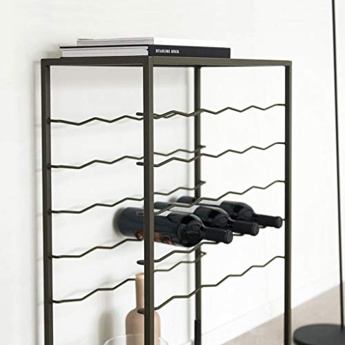 Soporte para botellas de vino de hierro forjado color negro miniatura 3