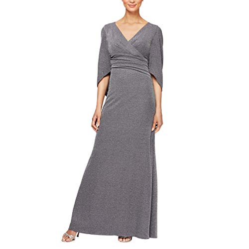 Image of Alex Evenings Women's Long A-line Dress with Draped Cowl Back