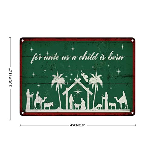 Plaque murale vintage en métal Nativité décorative de naissance de Jésus - 3