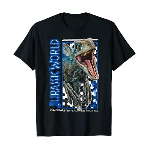 Jurassic World 2 Raptor Breach Detected Blue Outline T-Shirt Cover