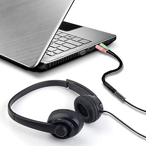 Image of ENVEL Headset and Microphone Splitter Cable for PC Audio Jack Headphones Adapter Convertors 3.5mm Female to Dual Male for Computer Simultaneously Y Splitter