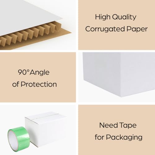 Image of RLAVBL 6x4x4 Shipping Boxes Set of 40, White Corrugated Cardboard Box for Packing, Mailing, Business
