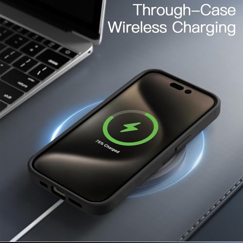 Image of KARWAN️ Hybrid Transparent iPhone 14 Plus Back Cover Case Compatibe with MagSafe | Shockproof Design |Camera Protection Bump | Transparent Back Cover Case for iPhone 14 Plus(PC, TPU | Black Bumper)