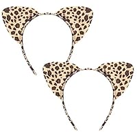 LAIYOHO 2 Pcs Cat Ears Headband Fabric Hair Band for Girls Elastic Head Wrap Cute Hair Accessories