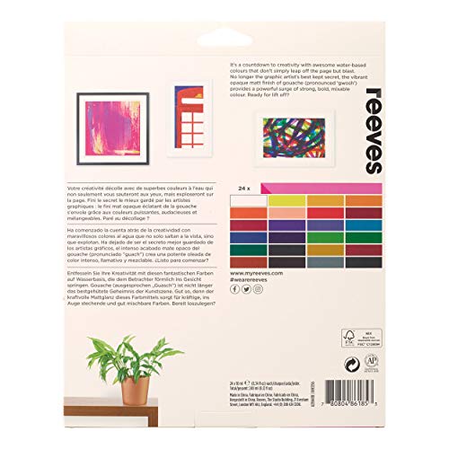 Image of Reeves Gouache Paint-10ml, Set of 24