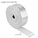 JEUIHAU 2 PCS 2 Inchx50 Feet Exhaust Heat Wrap Roll, Exhaust Heat Header Wrap with 20 Stainless Ties, Silver Fiberglass Pipe Wrap Exhaust Heat Shield Tape for Car, Motorcycle Exhaust Manifold Pipes