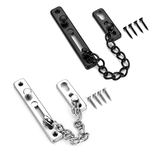 2 Ensembles De Chaînes De Verrouillage De Porte, Chaînes De Verrouillage De Porte En Acier Inoxydable, Chaînes De Verrouillage De Porte De Sécurité, Outils Ménagers, Adaptés Aux Portes, Etc.