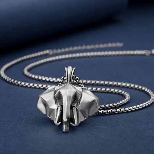 Collar vintage con cabeza de elefante de lata para jóvenes punk 3