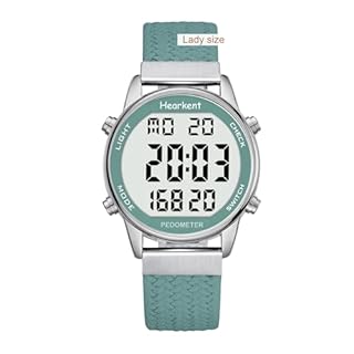 Hearkent Womens Pedometer Watch-Step Tracker Watch with Calories Counter-Non Bluetooth Pedometer Watches-LCD Large Numbers-30M Waterproof Watch-Wrist Watch Step Counter for Walking(Green)