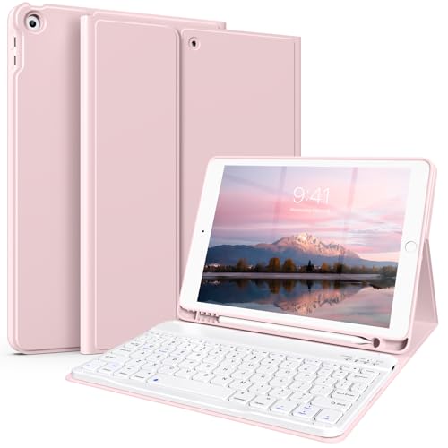 Image of SZPSGC Keyboard Case for iPad 10.2 inch 9/8/7th Generation, Pink