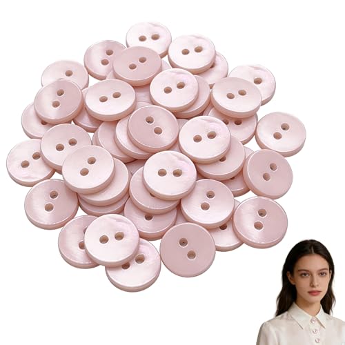 BIVYAX Boutons Mercerie, Lot de 30 Boutons Rose pour Couture, 2 Trous,en Coquillage Naturel,Creation de Vetements, chemise, décoration,DIY et Renovation de...