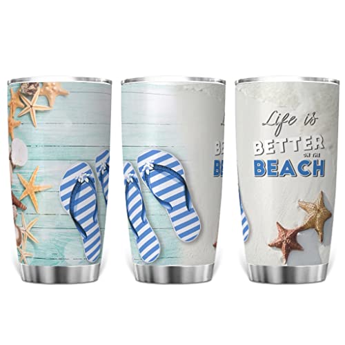 Taza térmica de acero inoxidable con diseño de estrella de mar de 20 onzas, de doble pared, aislada al vacío, taza de… - Imagen 4