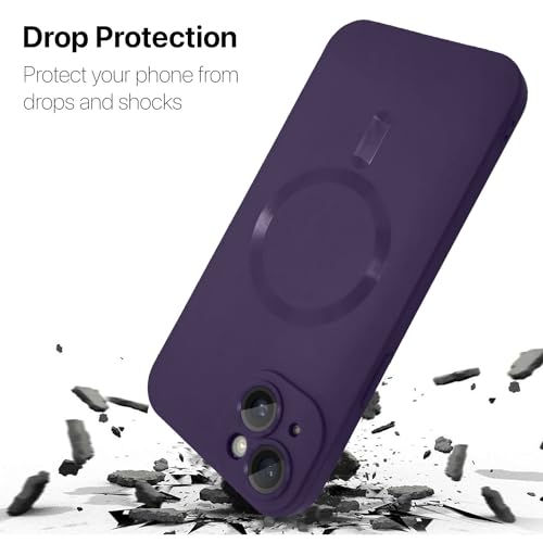 Image of Vaku Luxos Soft Silicon Mag-Safe Back Cover for iPhone 15 Full Lens Protection Silicon Case Scratch Resistant Slim Thin Military-Grade Protection - Dark Blue