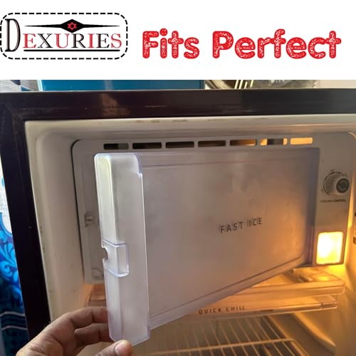 Image of DEXURIES Glossy Crystal Clear Dual Layered Freezer Door ICE Cooling for Whirlpool Direct Cool Single Door Fridge /Refrigerator (Round Lock) Match Size & Shape (Whirlpool Gen-Y Size 36CM X 18.8CM)