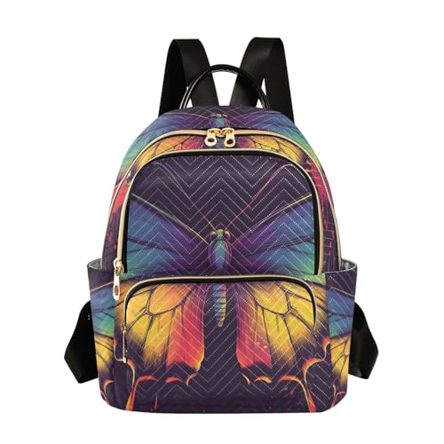 YANENDIE Butterfly Neon Vintage Mini Backpack