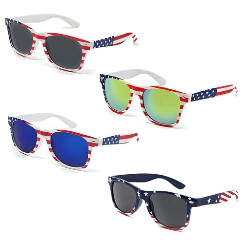 SIEYEWER American Flag Sunglasses 4th of July Accessories for women USA Patriotic Sunglasses Bulk for Men