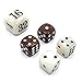 Luck Lab Backgammon Pearl Dice Set - 22 mm Doubling Cube Plus Four 16 mm Dice with Bonus Bag, Brown/White Marbelized