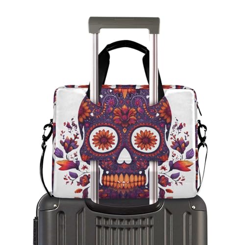 Maletín para portátil con diseño calavera Día de Muertos miniatura 4