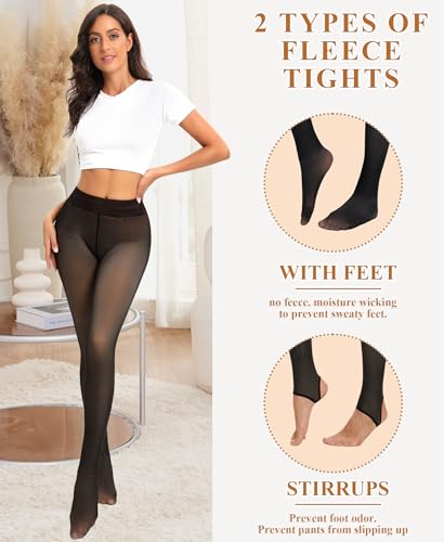 Image of DOCUMO Women's Tights 80 Denier Opaque Tights Soft Solid Color High Waist Stretchy Pantyhose