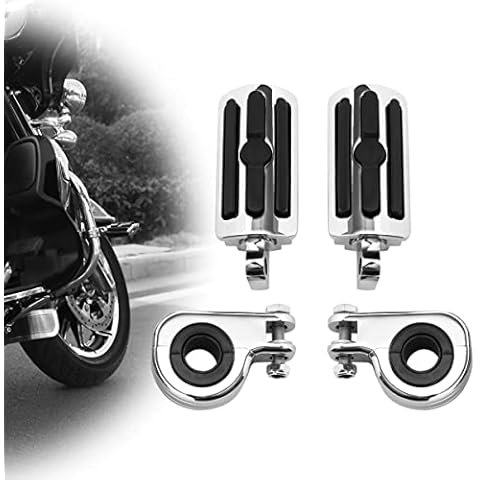 GDAUTO Motorcycle Footpegs Foot Rest Highway Pegs(Black) for Harley Honda Road King Street Glide Suzuki Kawasaki Engine Guard Yamaha Cover