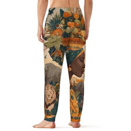 Savanna African Woman Animal World Men's Pajama Pants Lounge Pant Sleepwear PJ Bottoms2