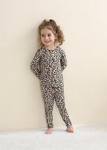 GUISBY Toddler Pajamas Set, Rayon of Bamboo Kids Boys Girls Daily Snug Fit 2 Piece Sleepers Sets4