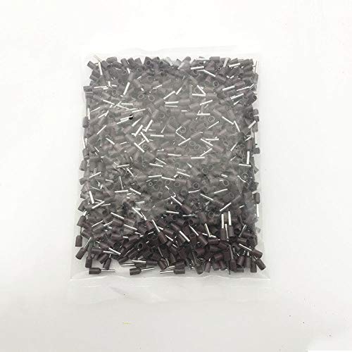 Davitu Terminals - 1000pcs VE6012 European cold terminal pin type copper wire ear tube terminal. - (Color: brown)