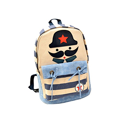 FASHION PLAZA Stylish Backpack - Bolso Mochila de Lona para Mujer M, Color Beige, Talla M