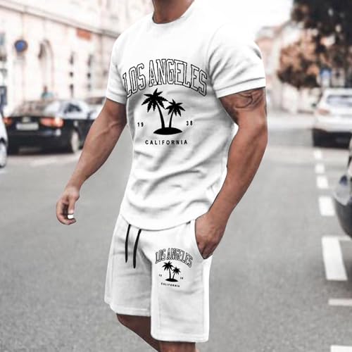 Ensemble de sport d'été pour homme coupe ample avec imprimé arbre