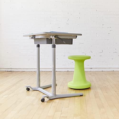Image of ECR4Kids Twist Active Wobble Stool, 18in Seat Height, Classroom Furniture, Lime Green