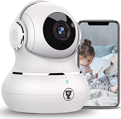 Littlelf Überwachungskamera Innen, WLAN IP Kamera, 1080P WiFi Kamera Babyphone mit Nachtsicht, 2-Wege-Audio, Bewegungserkennung Heimkamera Unterstützt Fernalarm für Haustier/Baby/Ältere (weiß)