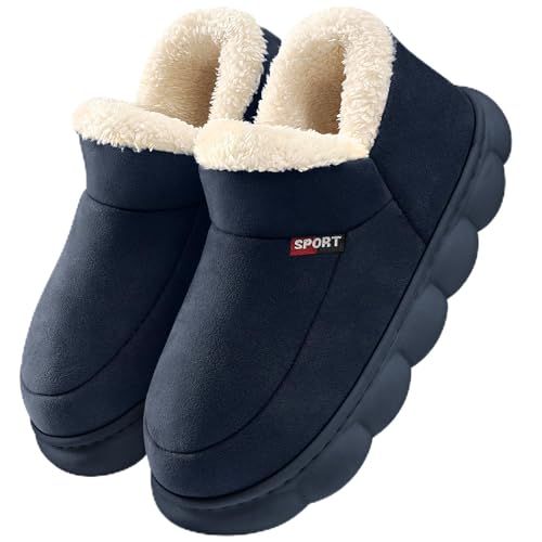 Voqeen Zapatillas de Estar por Casa Mujer Invierno Termicas Antideslizantes Pantuflas Cerradas Forro Polar Suave Cálido Zapatillas Peluche Comoda Regalos