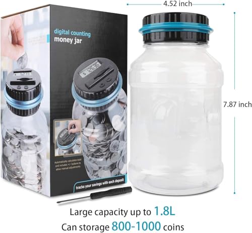 Image of Piggy Bank，Saving Box for Girls and Boys，Money Bank for Kids ，Unbreakable Plastic Piggy Banks (Black)