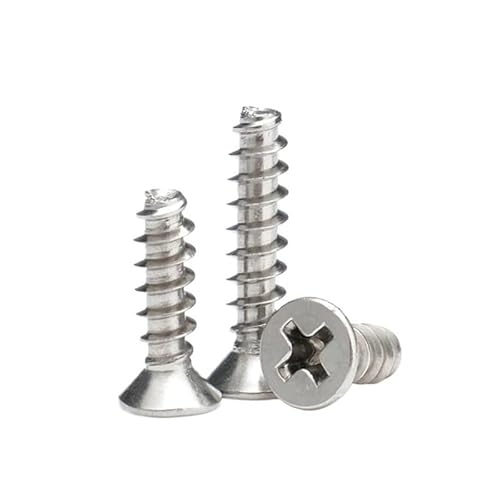 100個 M1.7 M2 .2 .3 .5 十字穴付き皿頭セルフタッピングネジ ニッケルメッキ 炭素鋼 フラットネジ(7mm x100pcs,M2.5)