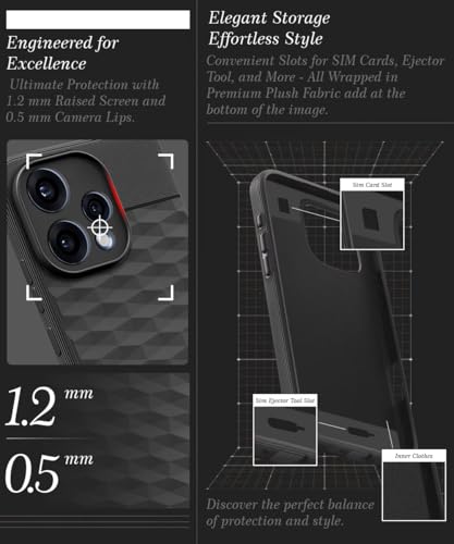 Image of WOW IMAGINE Back Cover for Oppo Reno 15 5G with Hexa Cube Design | Ultra Slim Soft Rubberised Case | Inner Velvet Fabric | Flexible Mobile Case | Camera Protection - Black