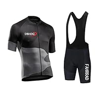 Heren Zomer Fietspak, Korte Mouw Fietsshirt met 9D Gel Gewatteerde Riding Bib Shorts voor Fietstraining, Racing Bike Top (Color : TYP-3, Size : Large