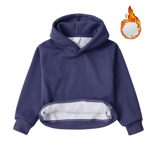 Girls Boys Fleece Hoodie Cute Blank Hoodies Fall Winter Warm Fleece Lined Hooded Sweatshirt Casual Plain Pullovers2