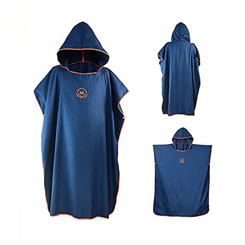 ele ELEOPTION Bade Poncho Microfiber Tauchmantel schnell trocknenden Mantel für Schwimmen Surfing Strand Neoprenanzug (Dunkelblau)