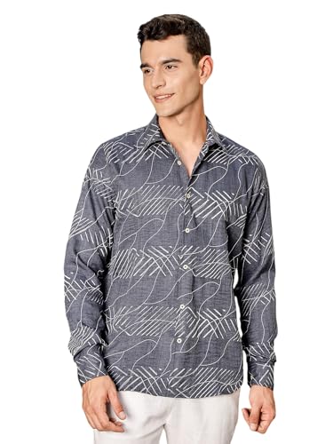 Chemise brodée anti-plis à manches longues pour rester élégant toute la journée