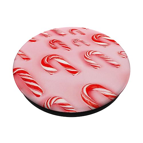 Candy Cane Pop Socket for Women Girls PopSocket Christmas PopSockets Swappable PopGrip, Black - Image 2