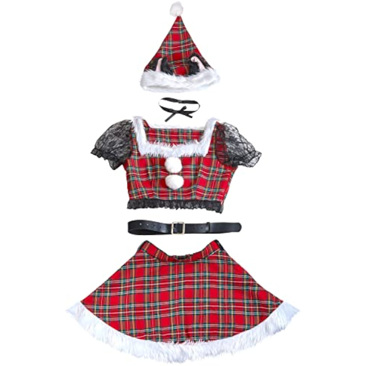 クリアストーン(Clearstone) ミミノエル コスプレ クリスマス キティチェックサンタ レディース M レッド 詳細画像2