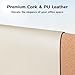 Aothia Dual-Sided Desk Mat - Natural Cork & Leather Desk Protector, Large Mouse Pad, Waterproof Blotter, Writing Pad for Office/Home, Beige (25.6