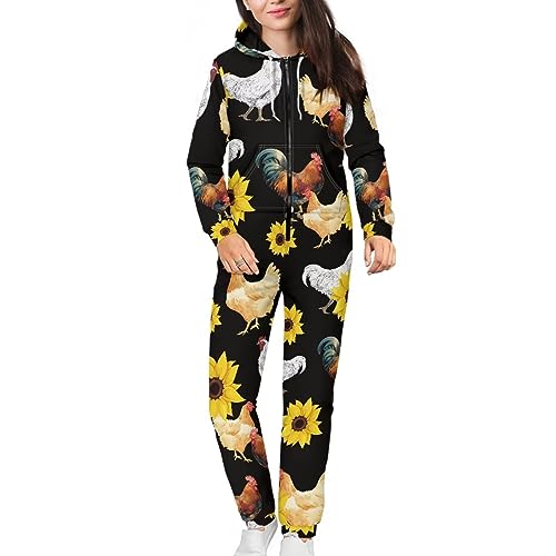 POLERO Mushroom Rabbit Onesie Pajama Women Zip Up Nightgowns Mens Hooded Sleepwear with Pocket One-Piece Housewear2