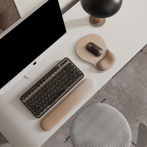 ErgoComfort Gel Wrist Rest Mouse Pad-Ergonomic Office Mousepad with Wrist Support-Non-Slip, Design Desk Accessories Mat for Home&Game Decor (09MochaSand Set) - ergoComfort Series