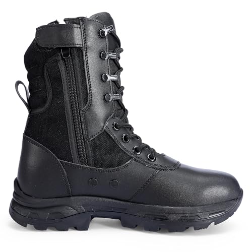 IODSON Men's Military Tactical Work Boots with Side Zipper, Puncture Resistant, Desert Combat, Army Jungle, 8 Inch Lightweight Hiking Boots