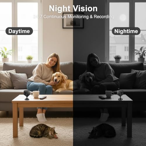 Image of ULar Mini Camera 1080P Cube Surveillance Camera for Indoor Security Pet,Remote App Control,120 Angle and Night Vision, Motion Detection Alerts Picture Taking Cam (No Audio) 1PC