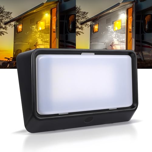 acegoo Éclairage LED Extérieur 12V pour Porche de Camping-Car Auvent, 2 Modes(1800K, 6500K) Pas d’interrupteur, IP65 Nano étanche 12V Lumières pour...