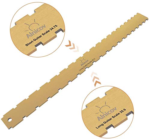 image for Alnicov Guitar Neck Notched Straight Edge Luthiers Tool Zinc Alloy Pla