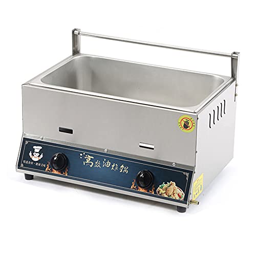 WOTZOV Freidora a Gas de 12 litros con Control de Temperatura y Cesta de Aceite Desmontable para cocinar Alimentos Familiares en la encimera de un Restaurante Comercial.，Big Single Cylinder